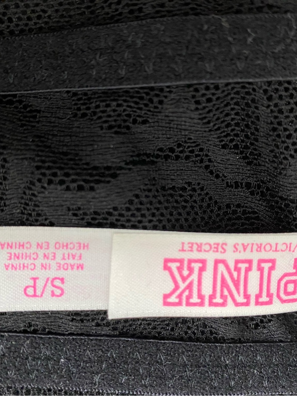 Victoria's Secret Pink Black High-Neck Lace Bralette Sz Small push up - Picture 6 of 6
